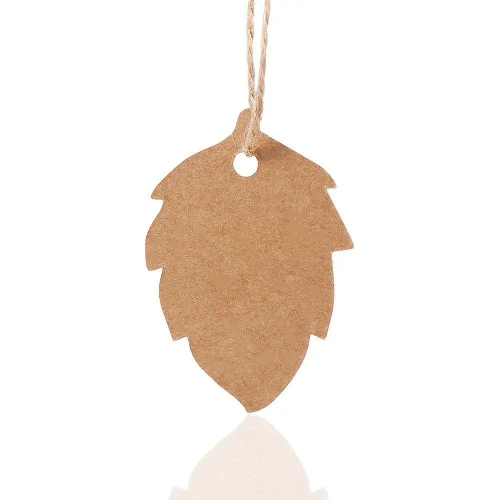 100 Pcs Kraft Paper Maple Leaf Hang Tags – Blank Gift Labels Kraft Paper Hang Tags Babs