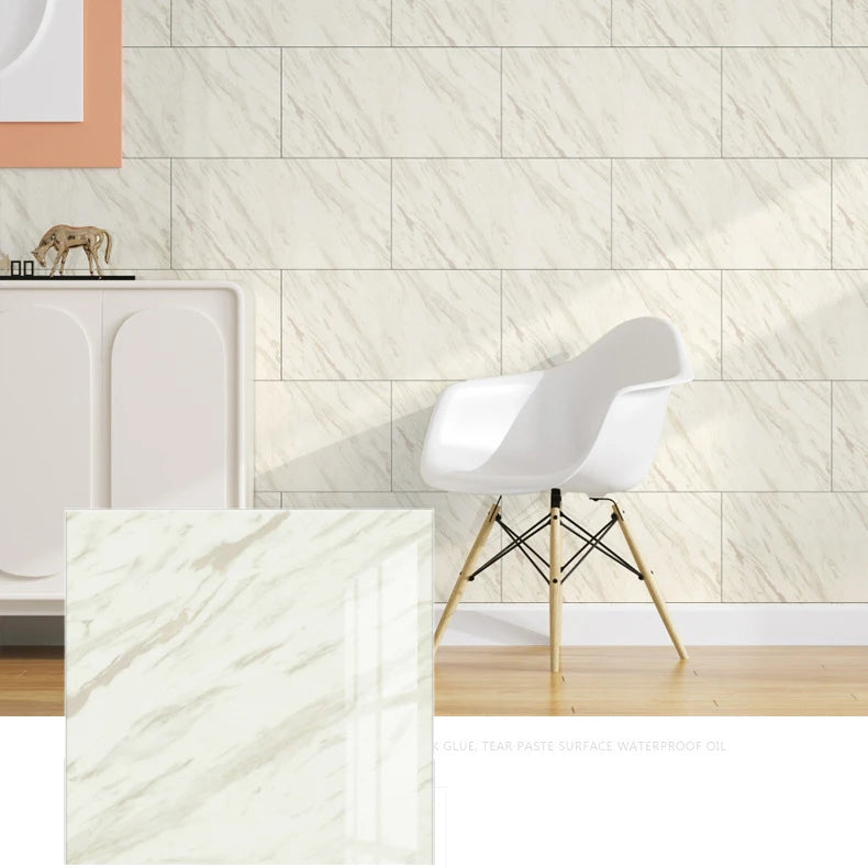 10-Pack Marble PVC Self-Adhesive Tile Wall Stickers 30×30cm Wall Tile Stickers Babs 6018 10pcs-30x30cm