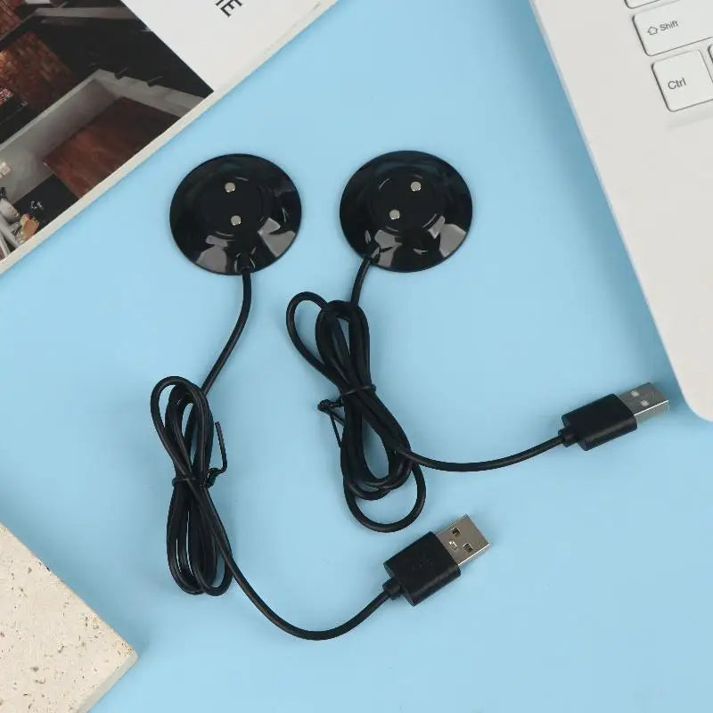 USB Magnetic Charging Dock for Rose Massager – Replacement Cable Magnetic USB Charger Babs 2Pcs Black
