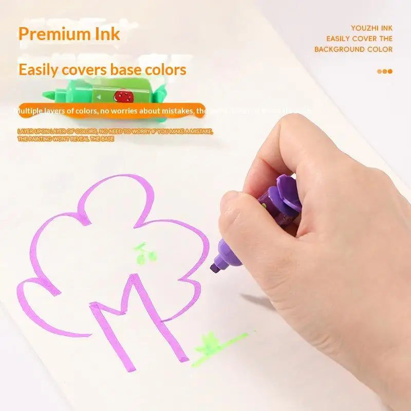 6-Pack Mini Pastel Highlighters – Chisel Tip Marker Pen Set Highlighter Marker Set Babs