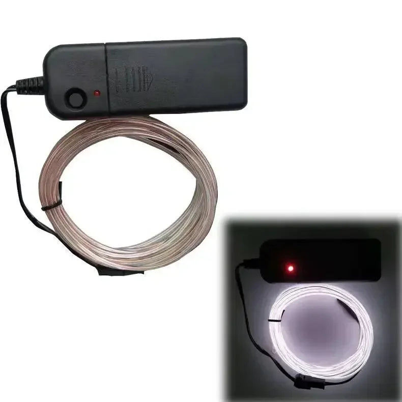EL Wire Neon LED Glow Cable – DIY Costume, Car & Party Decor EL Wire Glow Cable Babs white 5m length