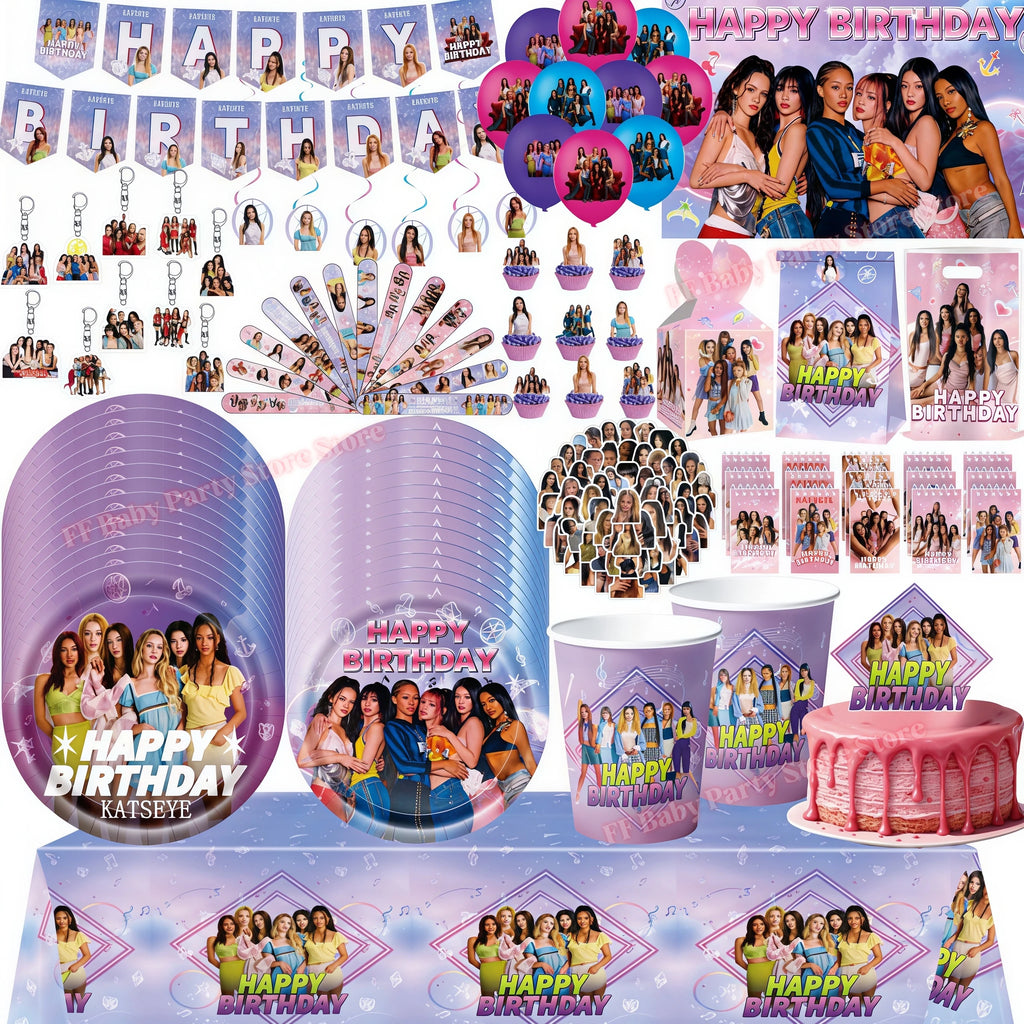 Katseye Kpop Birthday Party Decoration Set – Balloon & Banner Party Decoration Set Babs