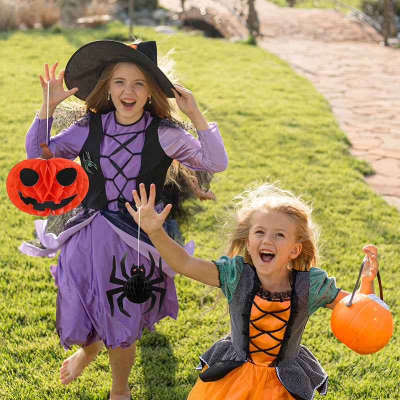 Halloween Honeycomb Ball Decorations – Spider & Pumpkin Lanterns Halloween Paper Decoration Babs