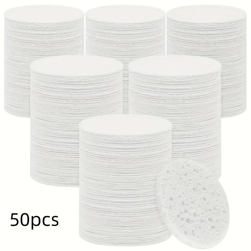 50PCS Compression Facial Sponge – Cleansing & Makeup Removal Facial Cleansing Sponge Babs WHITE