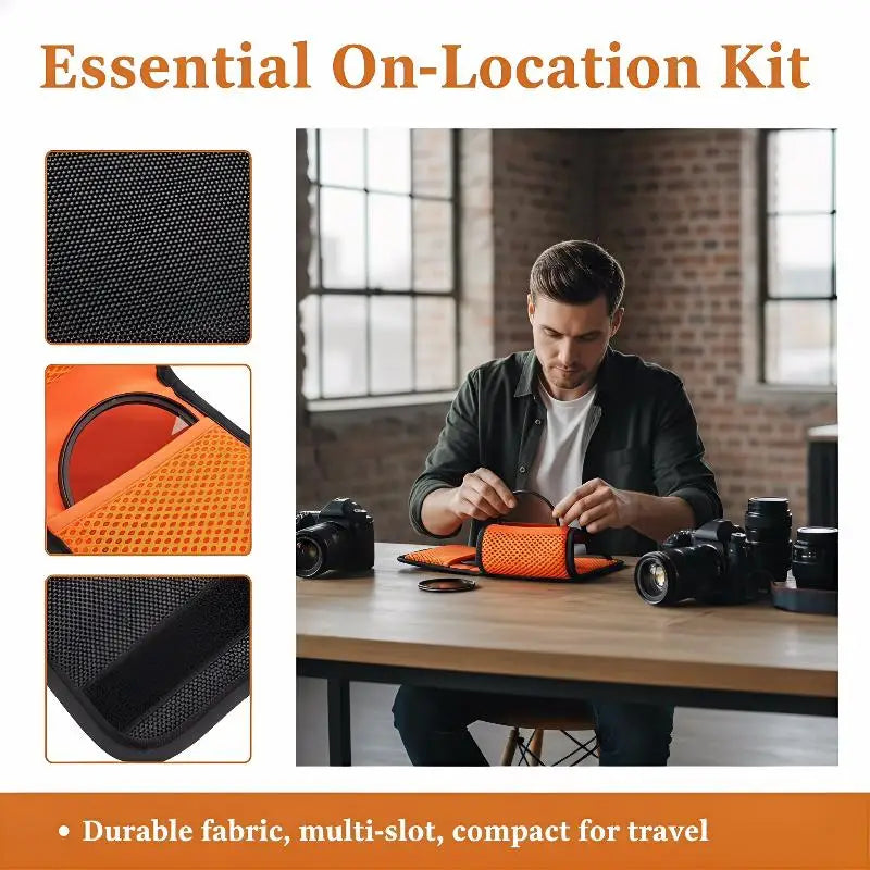 Portable Camera Lens Filter Storage Bag – Multi-Pocket Case Camera Filter Case Babs