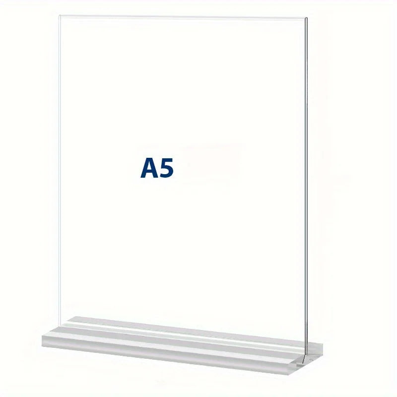 Acrylic Double-Sided T-Type Menu & Letter Board Display Stand Sign Holder Stand Babs A5