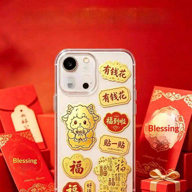 2027 Year of Goat Gold Foil Phone Sticker – Lucky Decal Phone Sticker Decal Babs