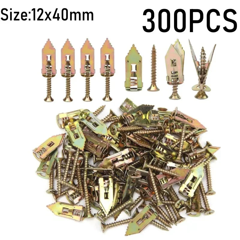 Self-Drilling Drywall Anchors 12x30/40mm Galvanized Steel Drywall Anchor Screws Babs 12x40mm-300PCS