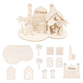Wooden Ramadan Castle DIY Puzzle – Eid Mubarak Table Decor Holiday Wood Puzzle Babs D