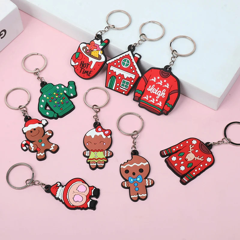 12Pcs Christmas Keychain Ornaments – Festive Xmas Pendants Christmas Keychain Set Babs