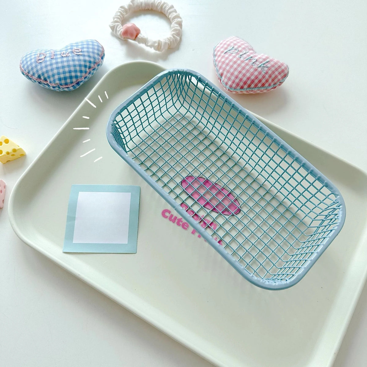 Metal Wire Storage Basket – Desk, Kitchen & Home Organizer Wire Storage Basket Babs Blue