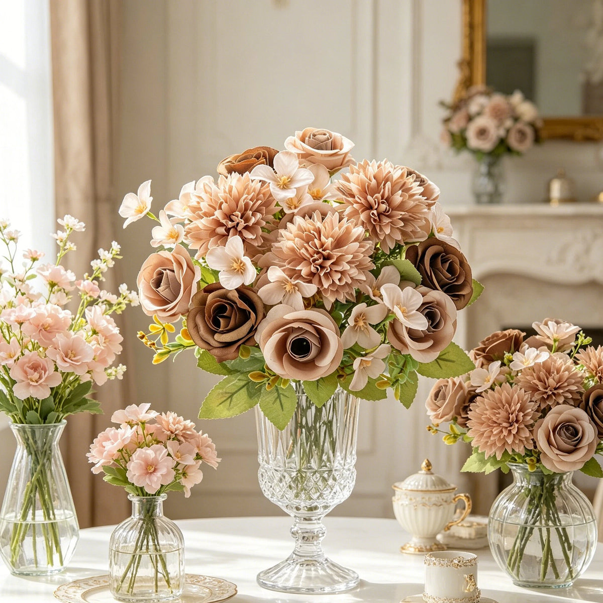 Artificial Silk Hydrangea Rose Bouquet | Wedding Home Décor Artificial Flower Bouquet Babs