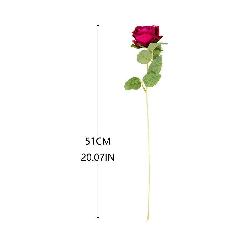 5-Pack Silk Rose Artificial Flowers Long Stem – Wedding Decor Artificial Silk Flowers Babs