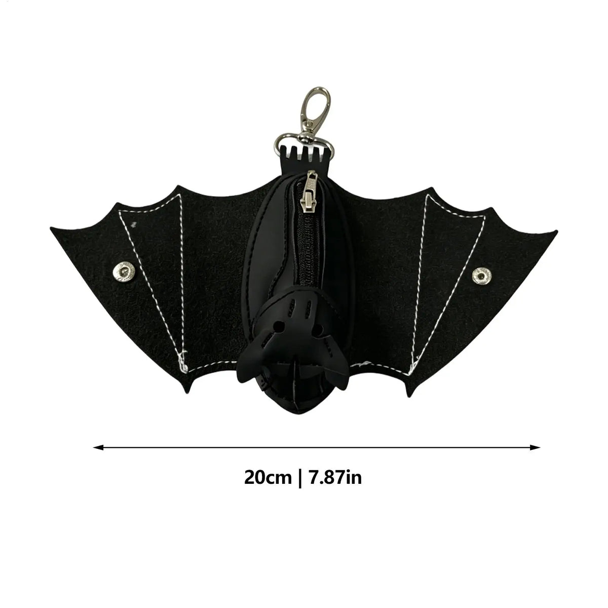 Gothic Bat Coin Purse PU Leather Keychain with Foldable Wings Gothic Coin Purse Babs