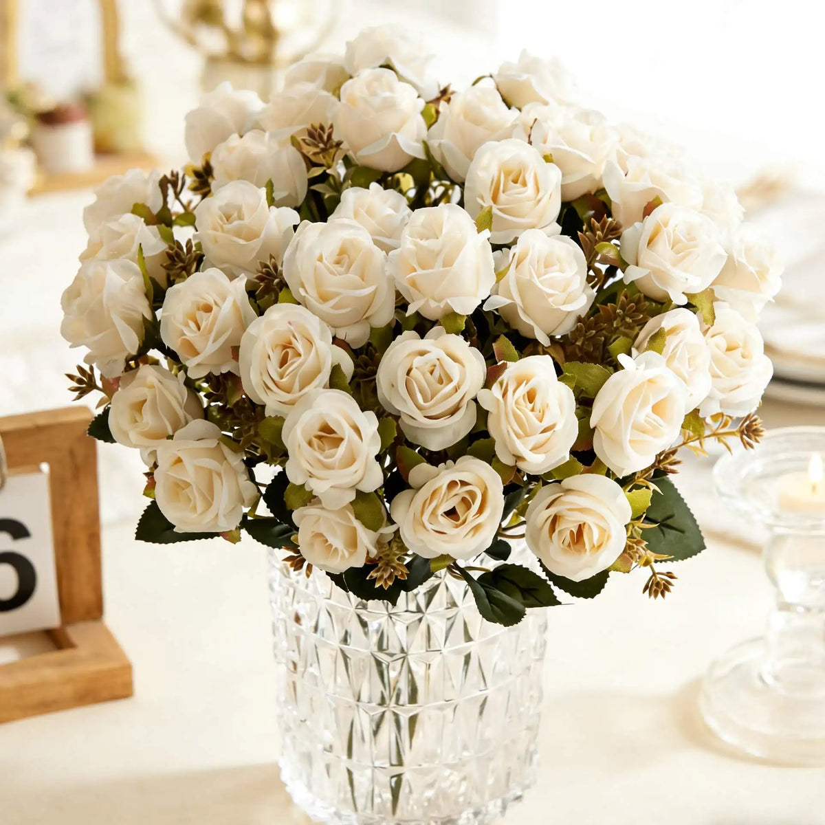 Silk Artificial Carnation Rose Bouquet – Wedding & Home Decor Artificial Flower Bouquet Babs