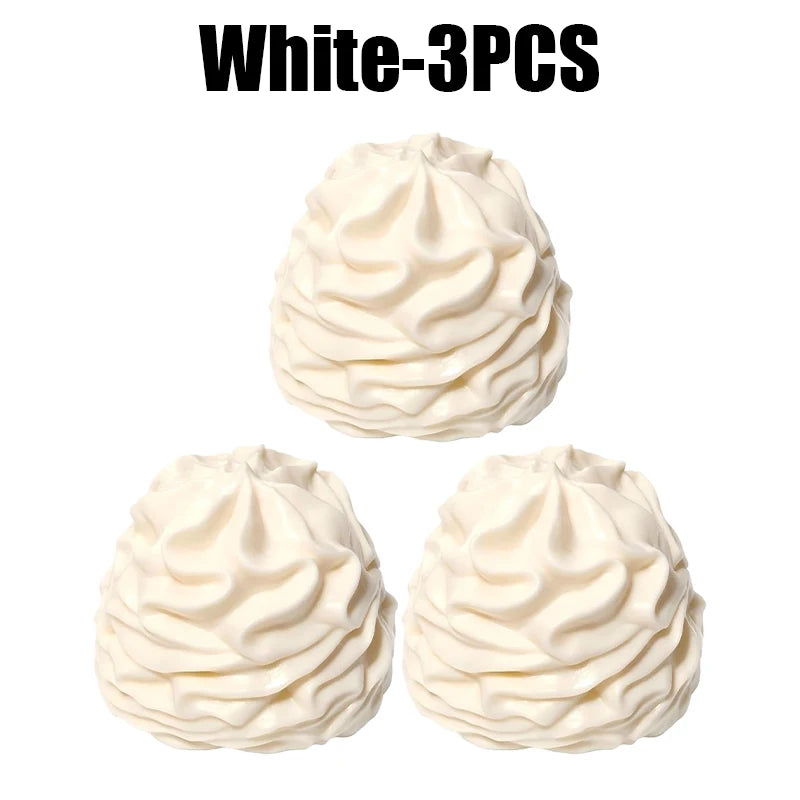 Realistic Cream Squeeze Toy Silicone Fidget Keychain Pendant Squeeze Fidget Keychain Babs White 3PCS