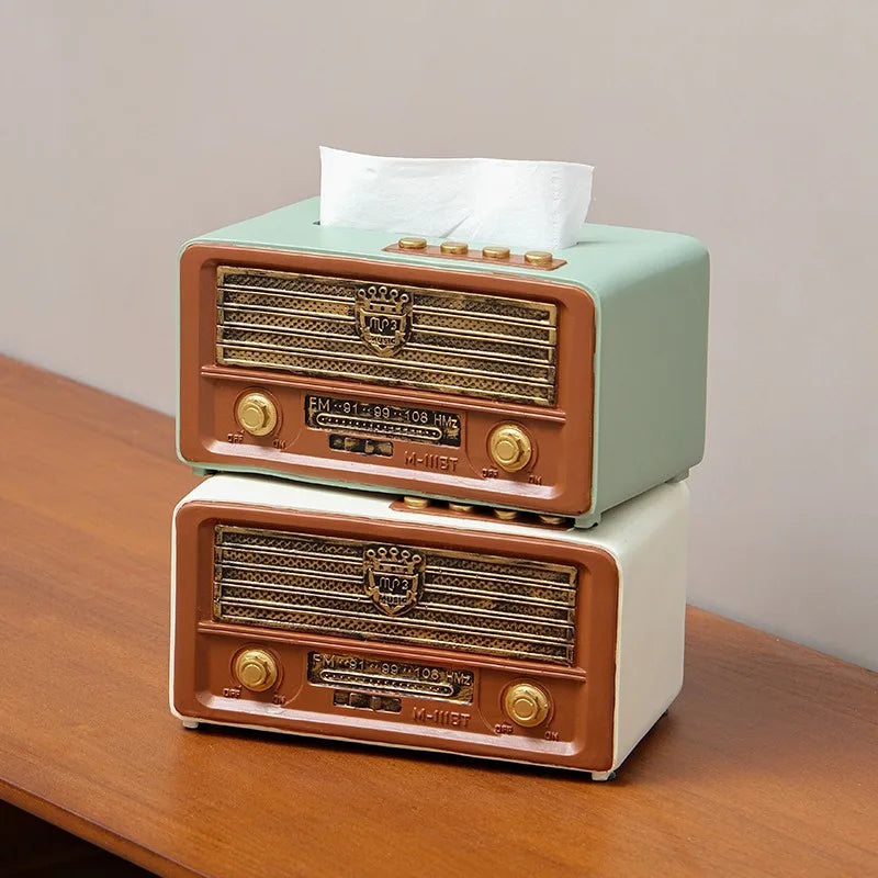 Retro Luxury Resin Tissue Box | Elegant Rectangular Napkin Case Decorative Tissue Holder Babs