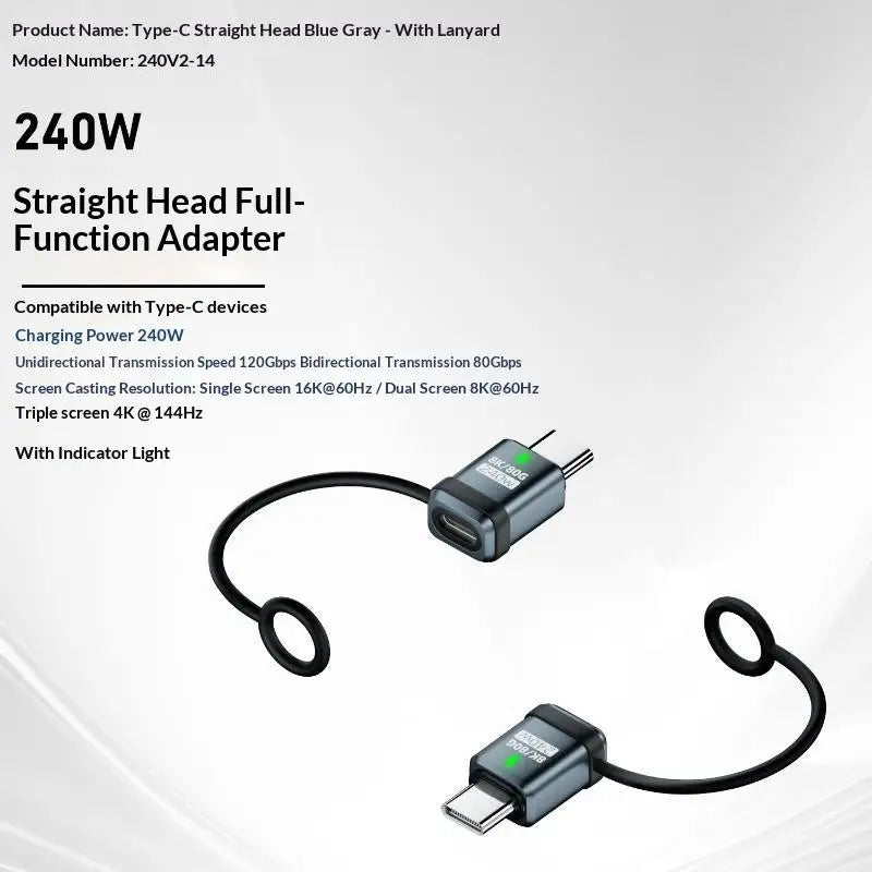 USB4 Right-Angle USB-C Adapter 240W PD 120Gbps 16K Display USB-C Adapter Babs A6