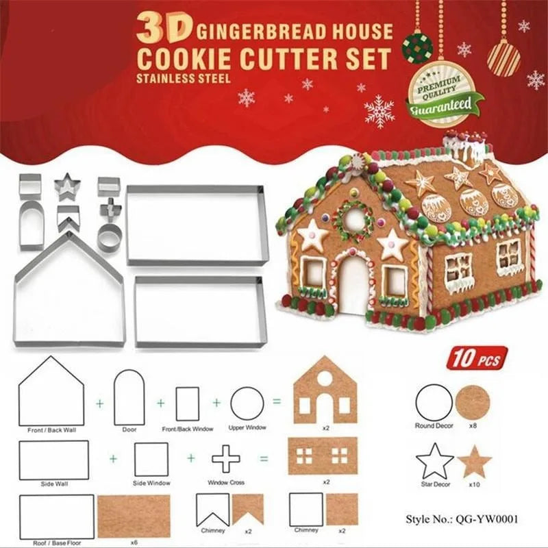 10pc Stainless Steel Christmas Cookie Cutters Set – Gingerbread Cookie Cutter Set Babs