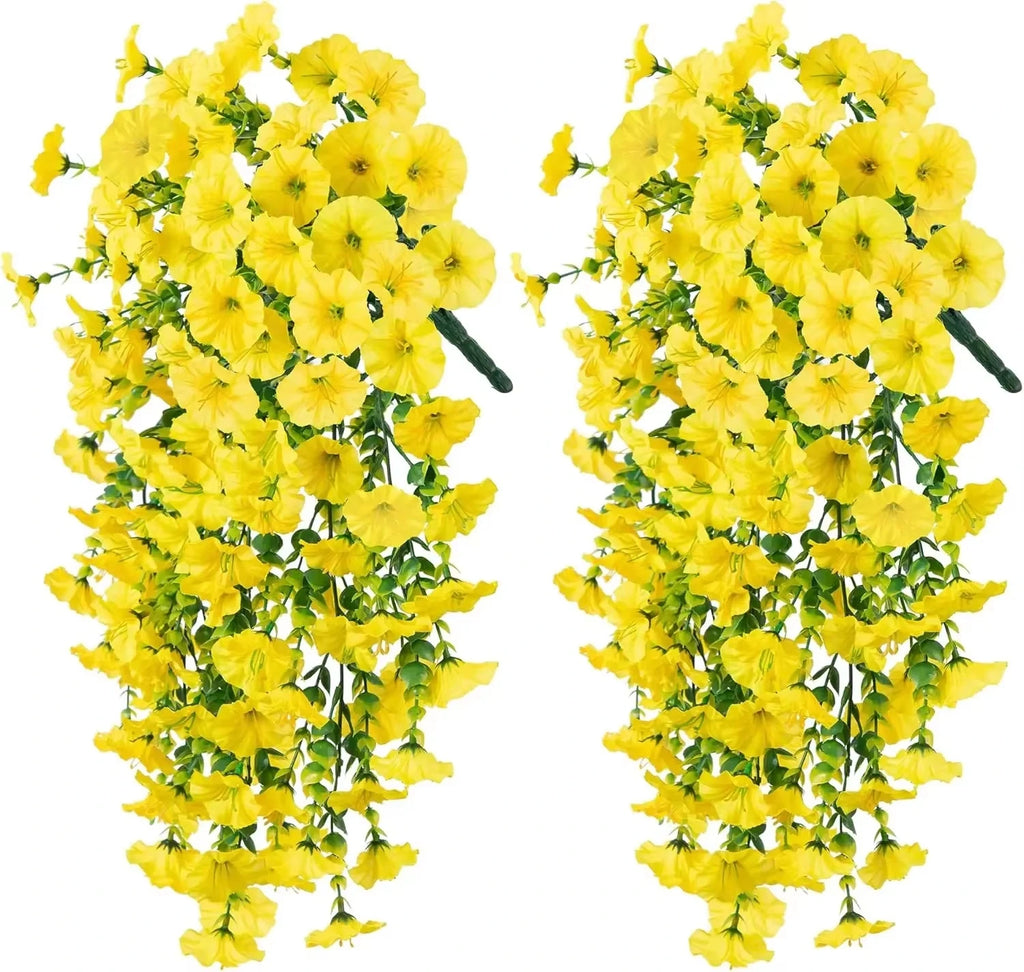 Artificial Morning Glory Flower Vine – Wedding & Home Decor Artificial Flower Vine Babs yellow 2 pcs