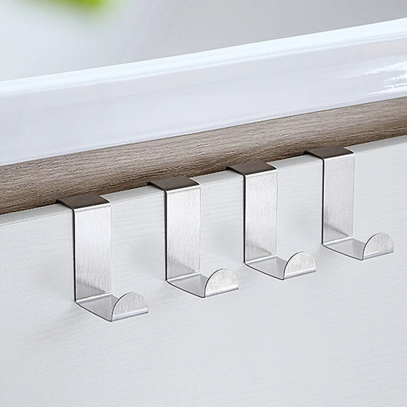 Z-Shaped Stainless Steel Cabinet Door Hooks – 10 Pack Organizer Cabinet Door Hook Babs