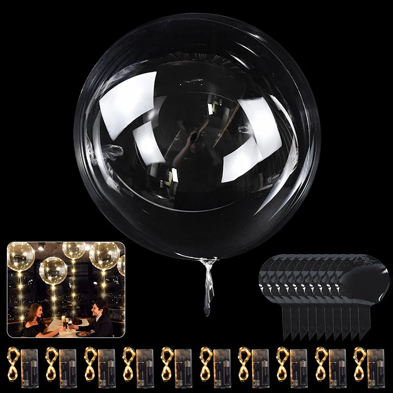 10Pcs LED Light-Up Bobo Balloons for Party & Wedding Decor LED Party Balloons Babs