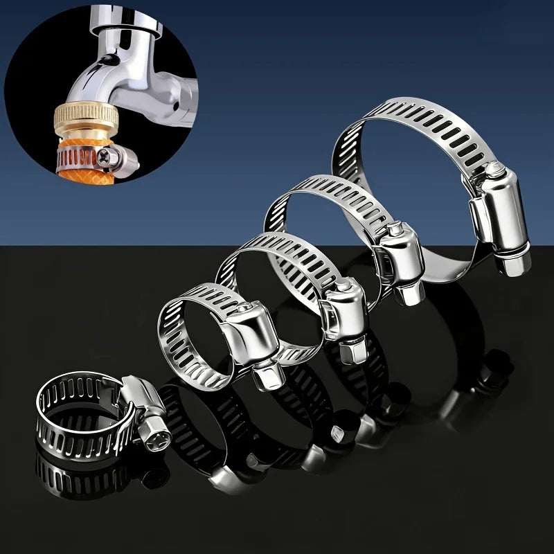 25Pcs Stainless Steel Hose Clamps Kit – Worm Gear Pipe Clamp Hose Clamp Kit Babs