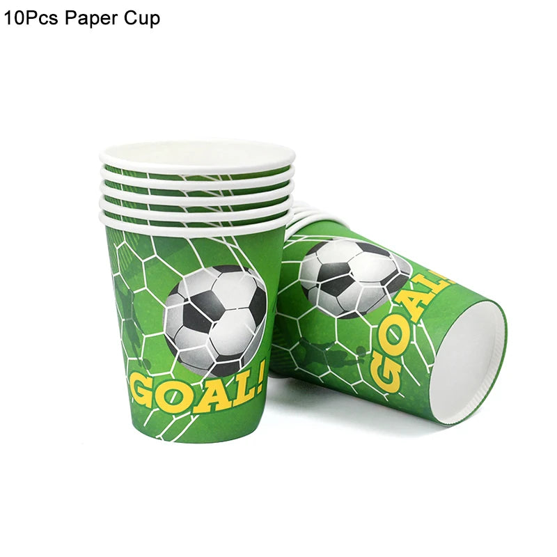 Soccer Party Disposable Tableware Set – Plates, Cups & More Party Tableware Set Babs 10pcs paper cup