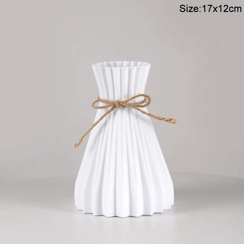 Modern Nordic Plastic Flower Vase – Tabletop Bouquet Pot Decorative Flower Vase Babs Style14