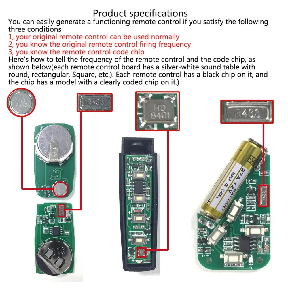 433MHz RF Cloning Remote – Garage & Gate Key Duplicator RF Remote Duplicator Babs