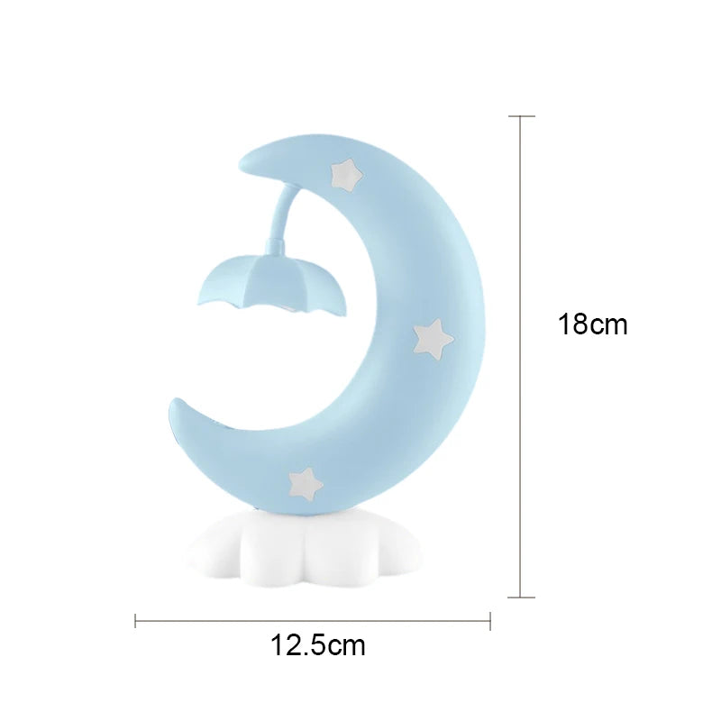Star Moon LED Night Light USB Rechargeable Kids Nursery Lamp LED Night Light Babs Blue-1PCS