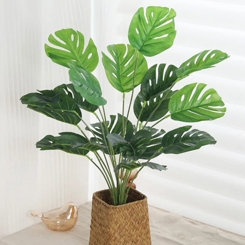 Artificial Monstera Palm Leaf Plant – Tropical Home Decor Artificial Plant Decor Babs
