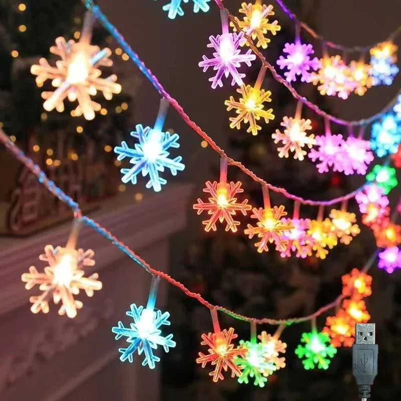 Snowflake LED Fairy String Lights – Battery & USB, Waterproof LED String Lights Babs