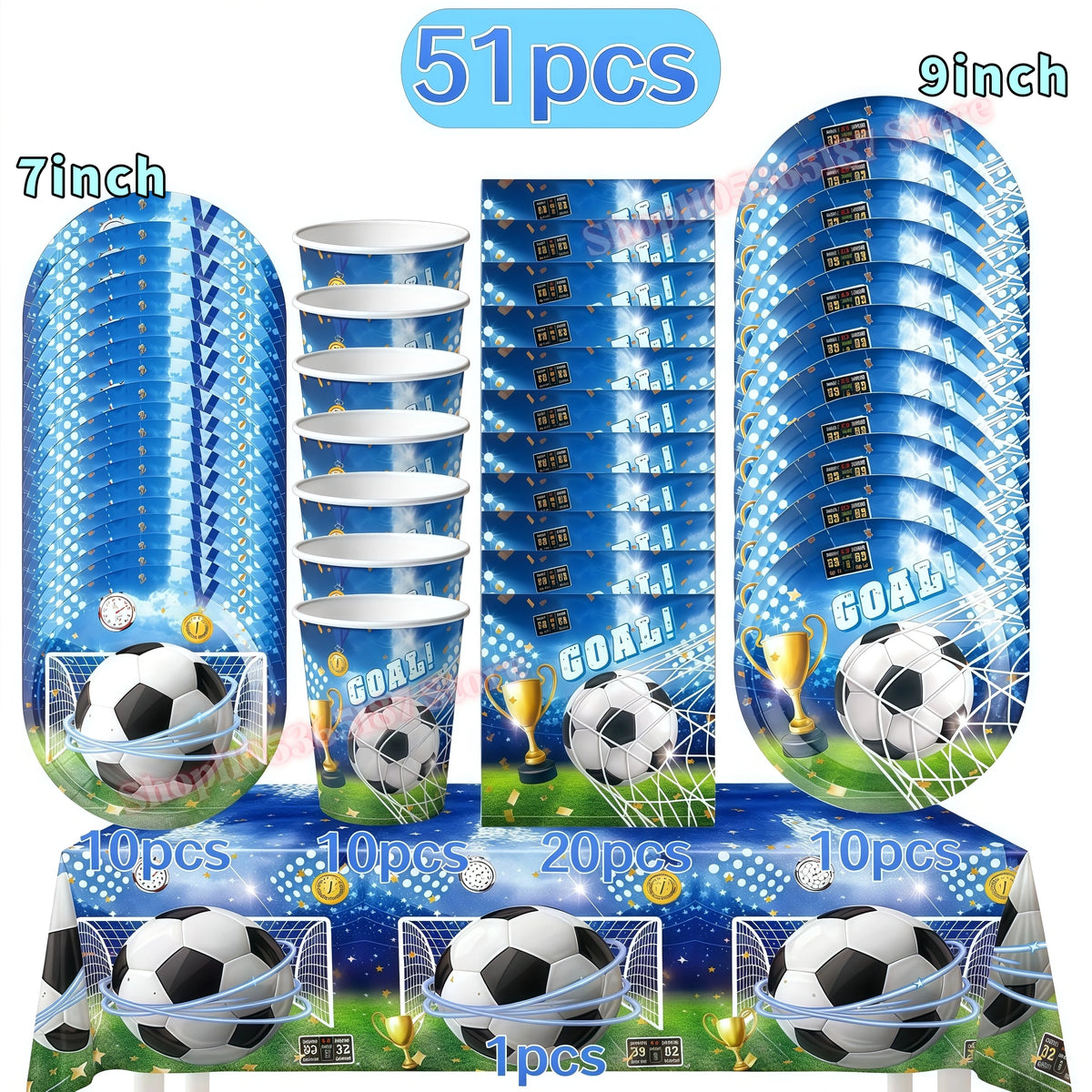 Soccer Football Birthday Party Decoration Set – Complete Kit Party Decoration Set Babs 51pcs others