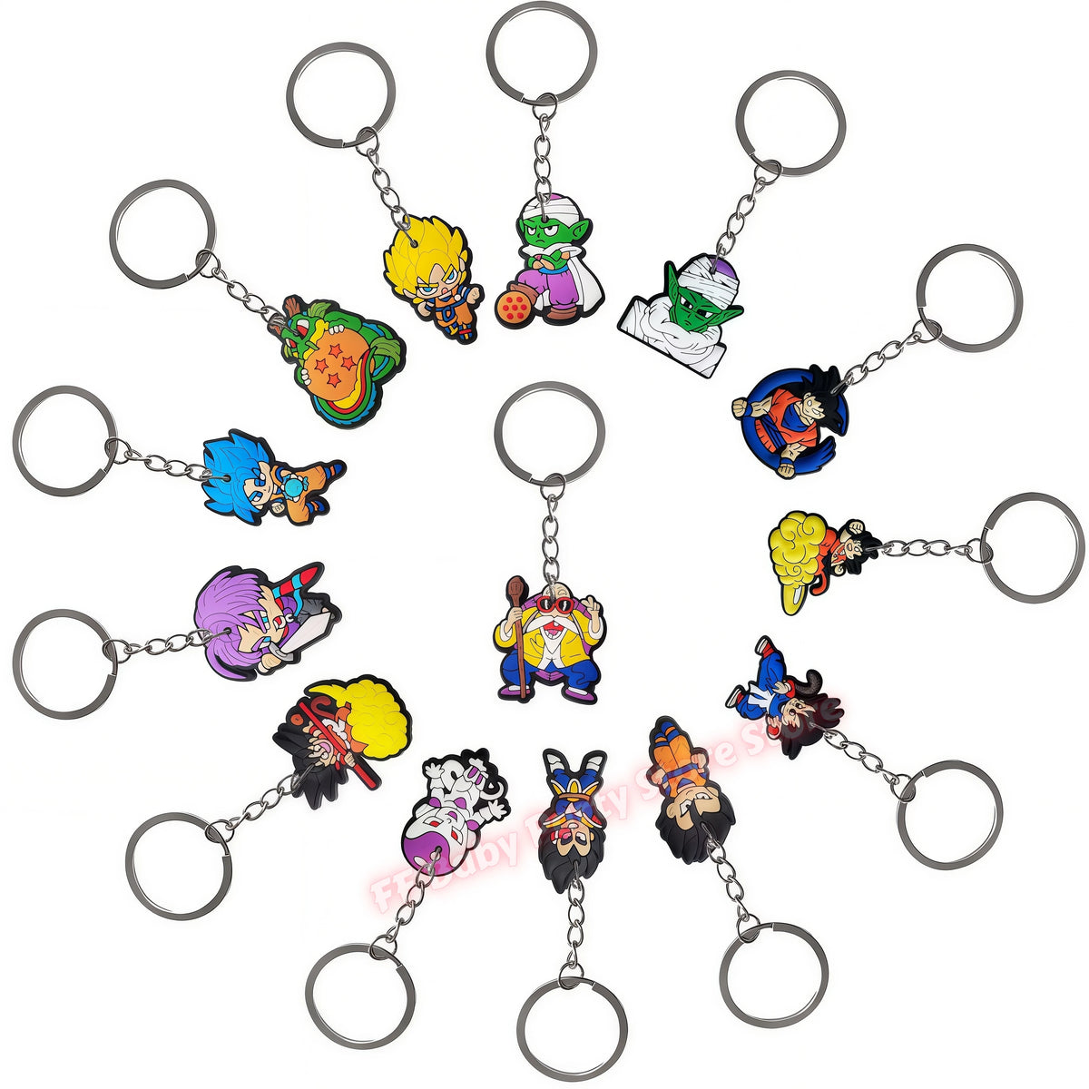 Dragon Ball Z Birthday Party Supplies – Goku Plates & Balloons Party Decoration Set Babs 10pcs Keychains