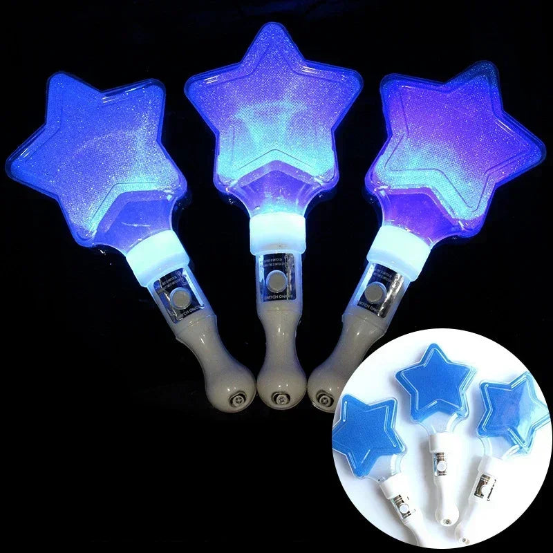 12pcs Star Flashing Glow Wands – Concert & Party Cheering Props Glow Party Wands Babs