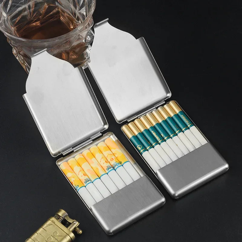 Stainless Steel Flip Cigarette Case – Slim, Compact & Stylish Cigarette Case Babs