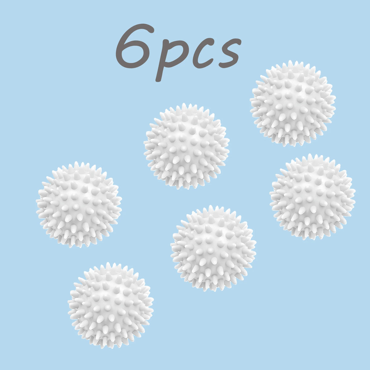 Reusable Silicone Laundry Dryer Balls – Anti-Tangle & Wrinkle Laundry Dryer Balls Babs white-6pcs