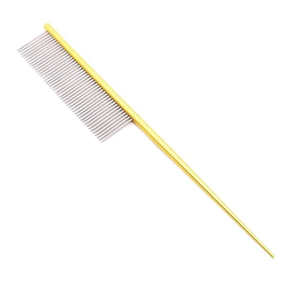 Stainless Steel Pet Flea Comb – Dense Tooth for Dogs & Cats Pet Grooming Comb Babs gold