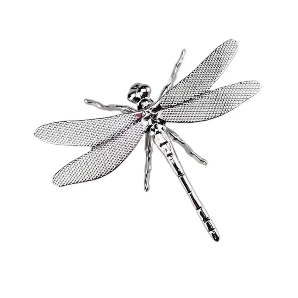 3D Metal Dragonfly Ornament – Gold & Silver Tea Pet Home Decor Decorative Figurine Babs Silver