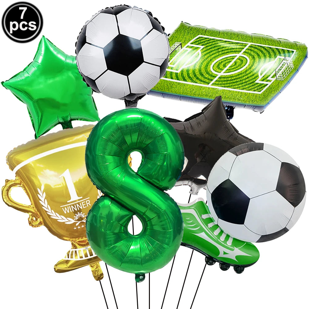 Soccer Trophy Balloon Kit with Number Balloons – Birthday Decor Party Balloon Kit Babs Deep Sapphire As pictures show