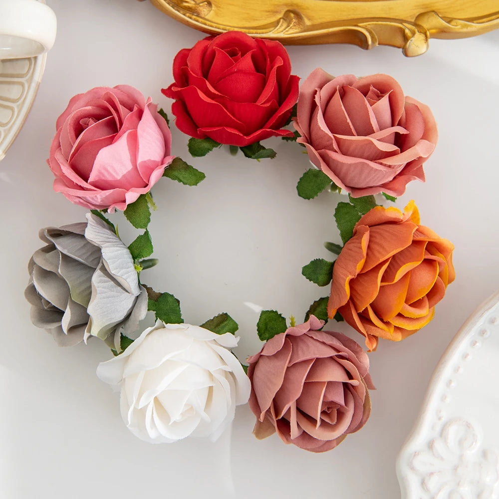 10 Silk Rose Artificial Flowers for Wedding & Home Decor Artificial Silk Flowers Babs