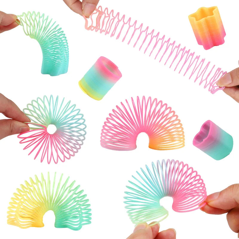 Rainbow Magic Spring Toys 12/24 Pcs – Kids Party Favors Novelty Spring Toys Babs