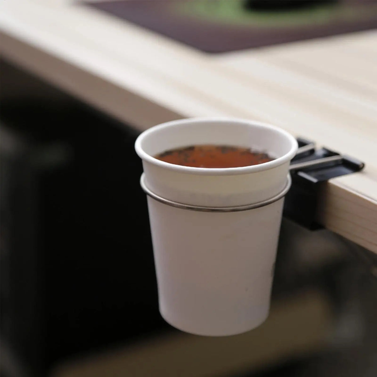 Clip-On Desk Cup Holder – Anti-Spill Clamp for Any Table Desk Cup Holder Babs