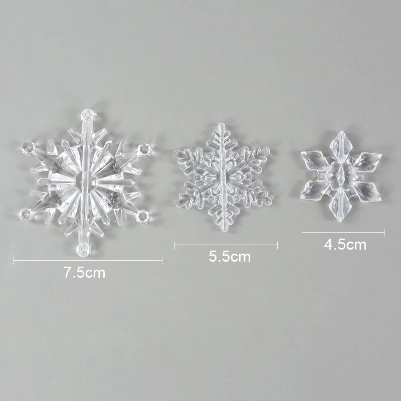 10Pcs Acrylic Snowflake Christmas Ornaments – Tree Pendants Christmas Ornaments Babs