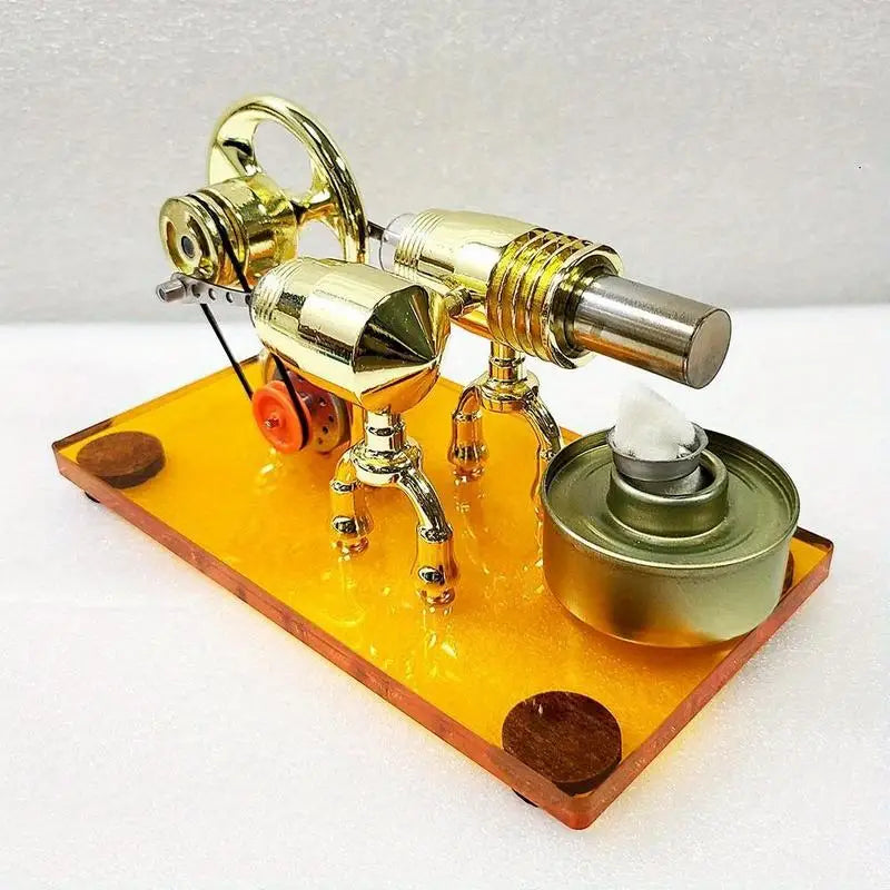 Hot Air Stirling Engine DIY Model Kit with Alternator – Science Toy Science Education Model Babs