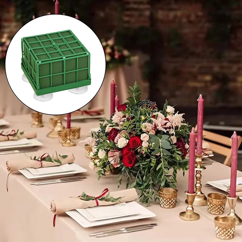 Square Flower Foam Blocks with Suction Cup – 1-4 Pcs Floral Foam Holder Babs