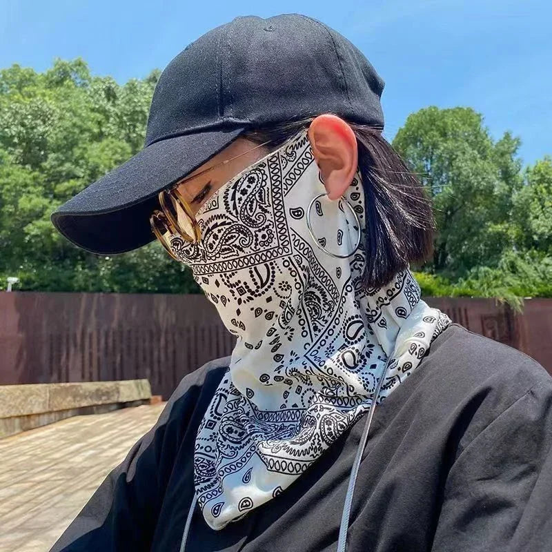 UPF 50+ Ice Silk UV Face Mask & Bandana Scarf – Unisex UV Bandana Scarf Babs W