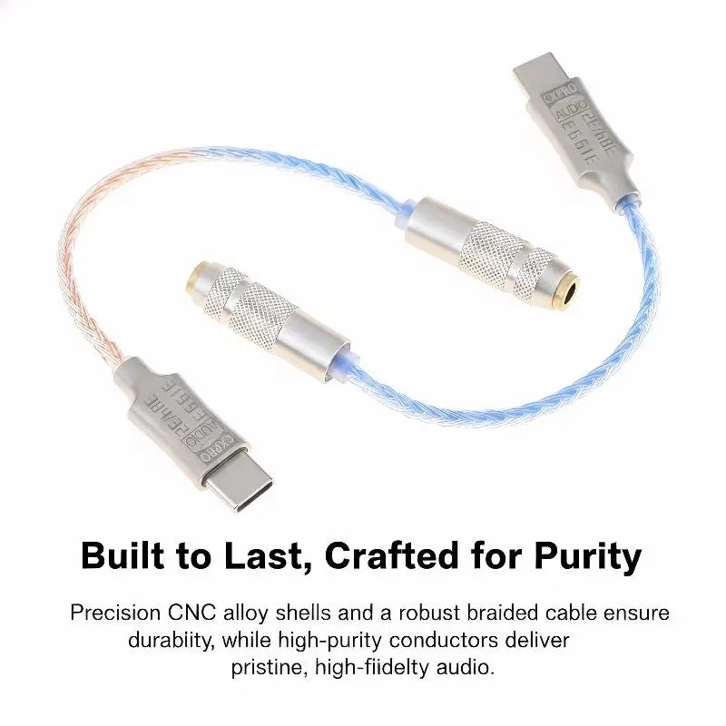USB-C to 3.5mm DAC Adapter – 32bit/384kHz Hi-Res Audio DAC Headphone Adapter Babs