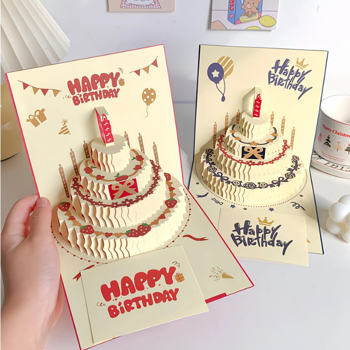 3D Pop-Up Birthday & Christmas Greeting Card with Envelope Pop-Up Greeting Card Babs
